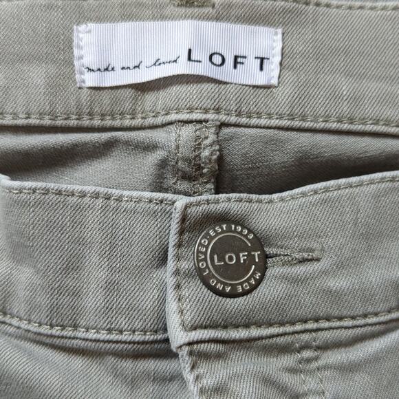 Loft Modern Skinny Crop Raw Hem Gray Wash Comfy Classic Fall Jeans - Picture 3 of 4